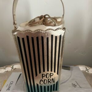 Movie Night Metallic Gold Popcorn Bucket Bag